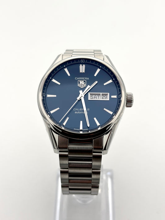 TAG Heuer Carrera Calibre 5, DAYDATE, TOP ZUSTAND, FULL-SET, BLUE DIAL